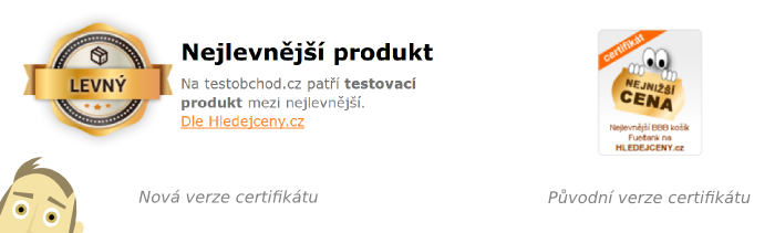 Nová a původní verze certifikátu pro e-shopy od Hledejceny.cz