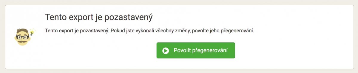 Tlačítko Povolit přegenerování níže na stránce Přegenerování.