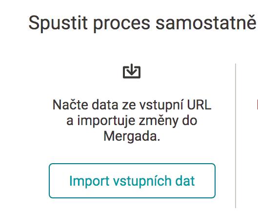 Tlačítko Import vstupních dat na stránce Přegenerování.