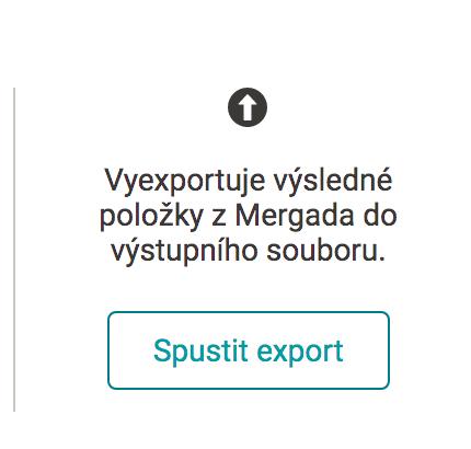 Tlačítko Export vstupních dat na stránce Přegenerování.